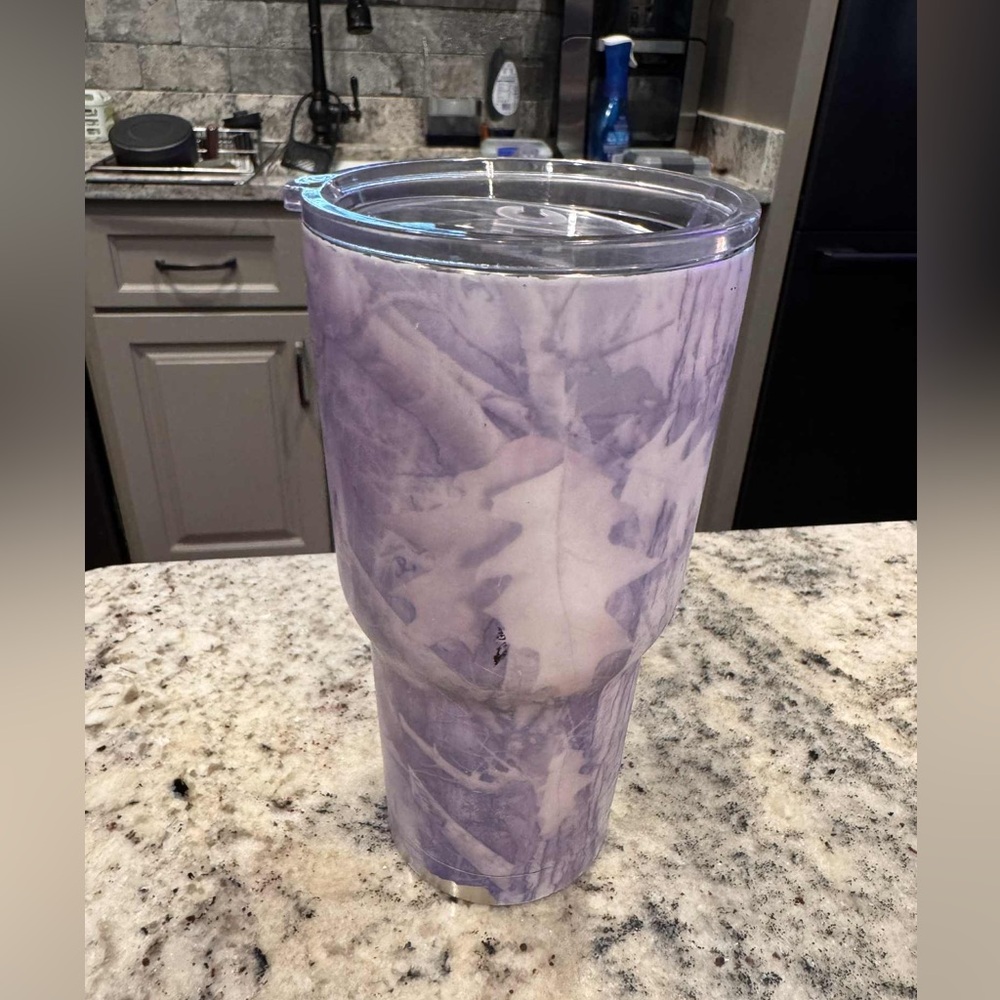Purple Marble Tumbler RTIC with lid